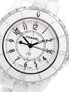 CHANEL J12 33mm H0968 White ceramic date white Dial Quartz Ladies Watch_947211